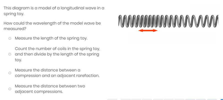 Spring Longitudianl This diagram is a model of a longitudinal wave in a spring toy. How ...