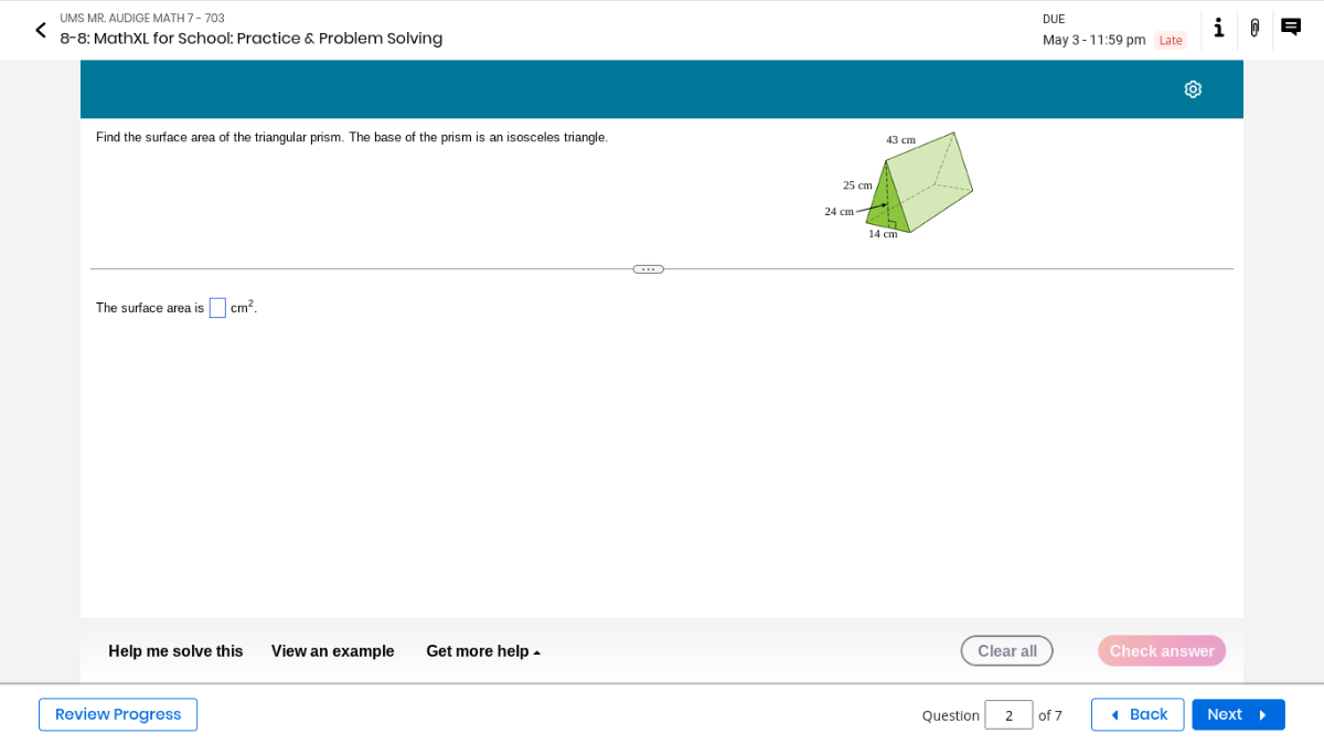 ums mr audige math 7 703 due 8 8 mathxl for school practice problem ...