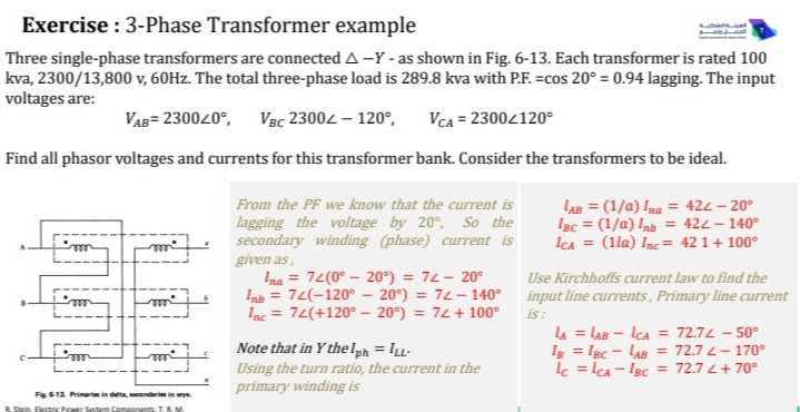 Exercise : 3-Phase Transformer example Three single-phase transformers ...
