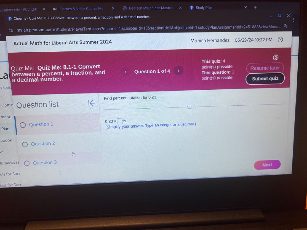 communty PCC ( 24) b2 Barnes 8 Noble Course Mat Pearson MyLab and