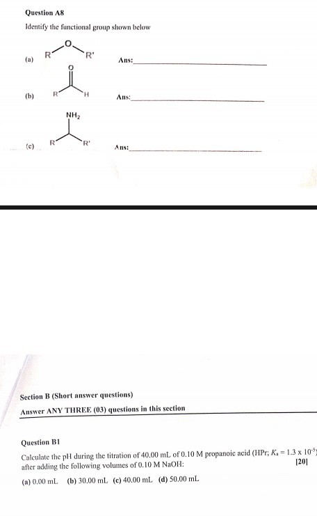 question a8 identify the functional group shown below a b c ans qquad ...
