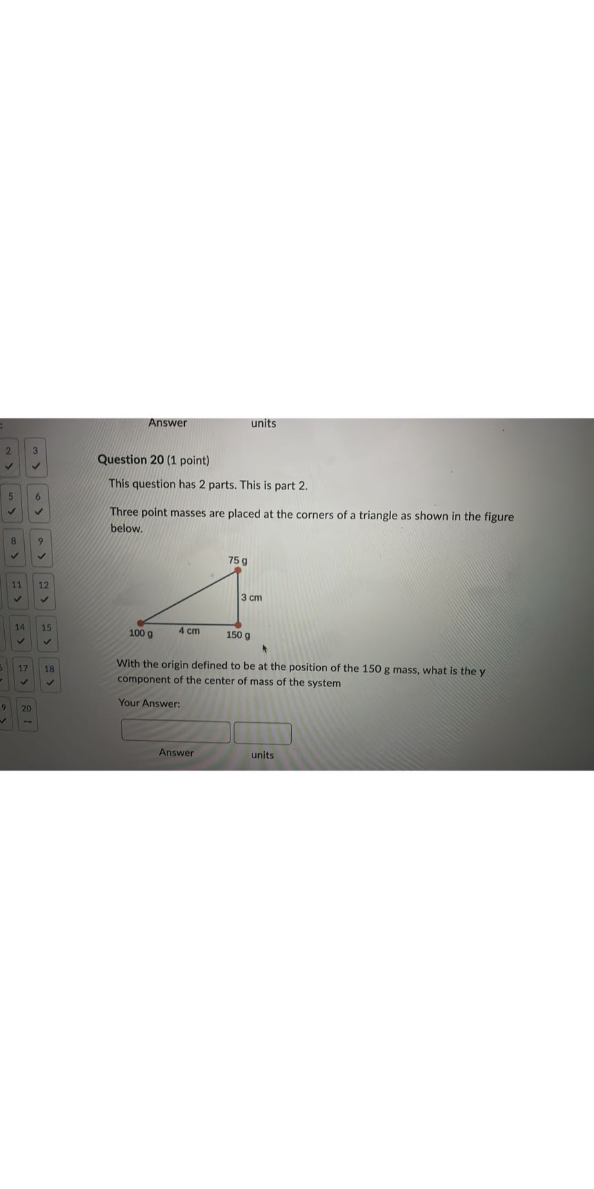 answer units 2 3 question 20 1 point 5 6 this question has 2 parts this ...