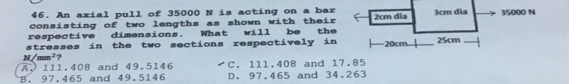 46. An axial pull of 35000 N is acting on a bax consisting of two ...