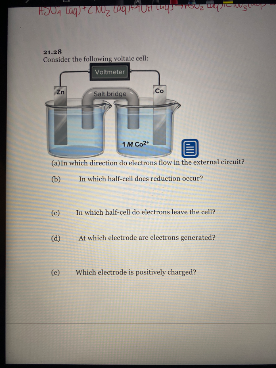VIDEO Solution 21.28 Consider The Following Voltaic Cell (a)In Which 