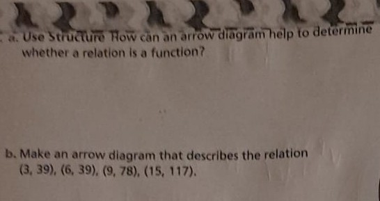 : a. Use structure How can an arrow diagräm help to determine whether a ...
