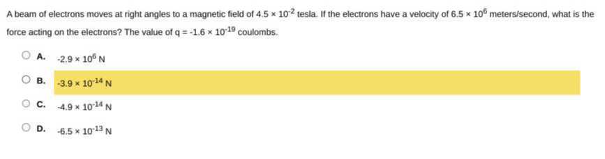 A beam of electrons moves at right angles to a magnetic field of 4.5 × ...
