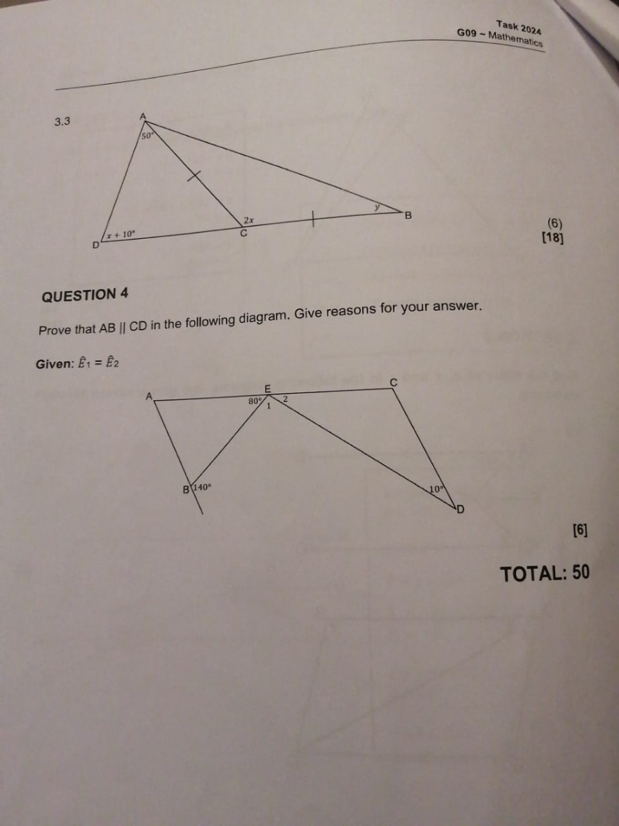 SOLVED: Task 2024 G09 Mathematics 3.3 [18] QUESTION 4 Prove that A B C ...