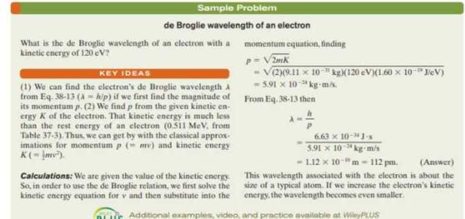 Sample Problern de Broglie wavelength of an electron What is the de ...