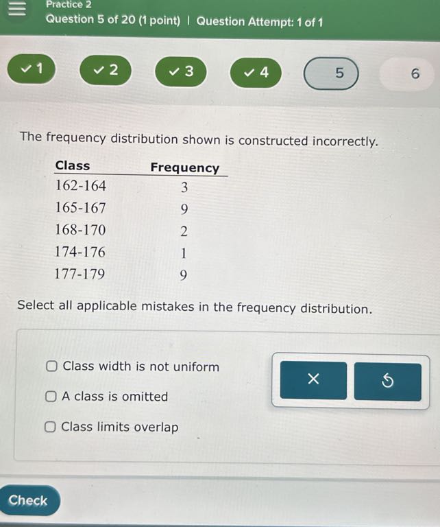 Practice 2 Question 5 of 20 (1 point) | Question Attempt: 1 of 1 1 2 3 ...