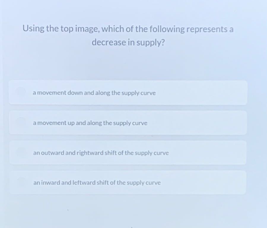 Using the top image, which of the following represents a decrease in ...