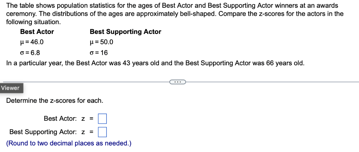 The table shows population statistics for the ages of Best Actor and ...