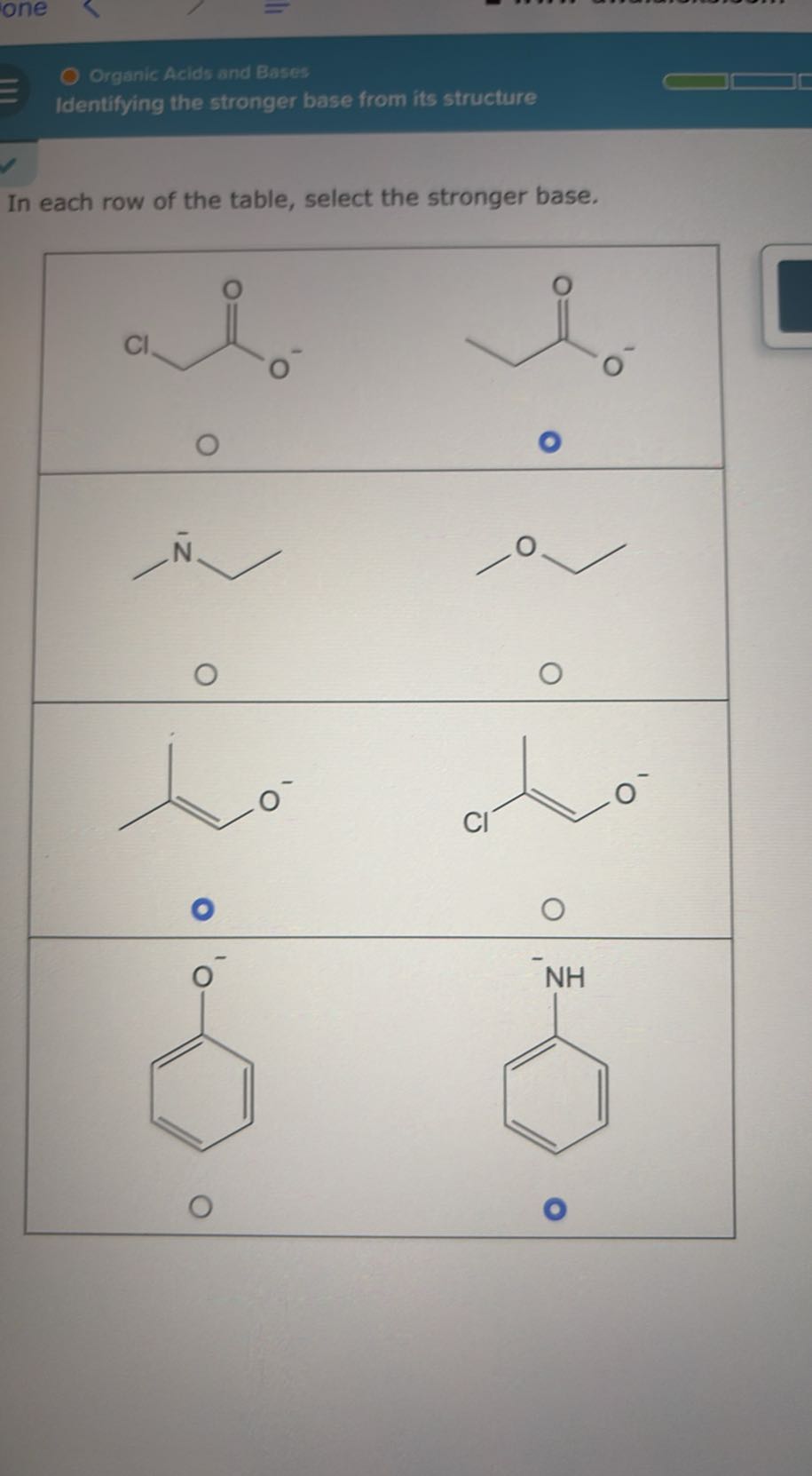 Organic Acids and Bases Identifying the stronger base from its ...