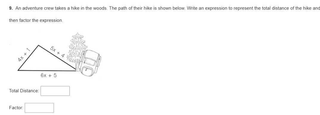Benjamin Hiking Math Question 9. An adventure crew takes a hike in the woods. The path of...