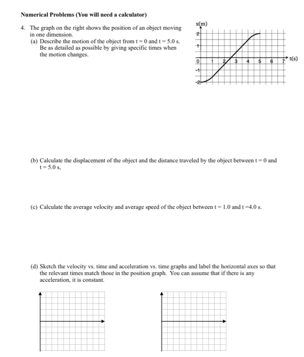 SOLVED: Numerical Problems (You will need a calculator) 4. The graph on ...