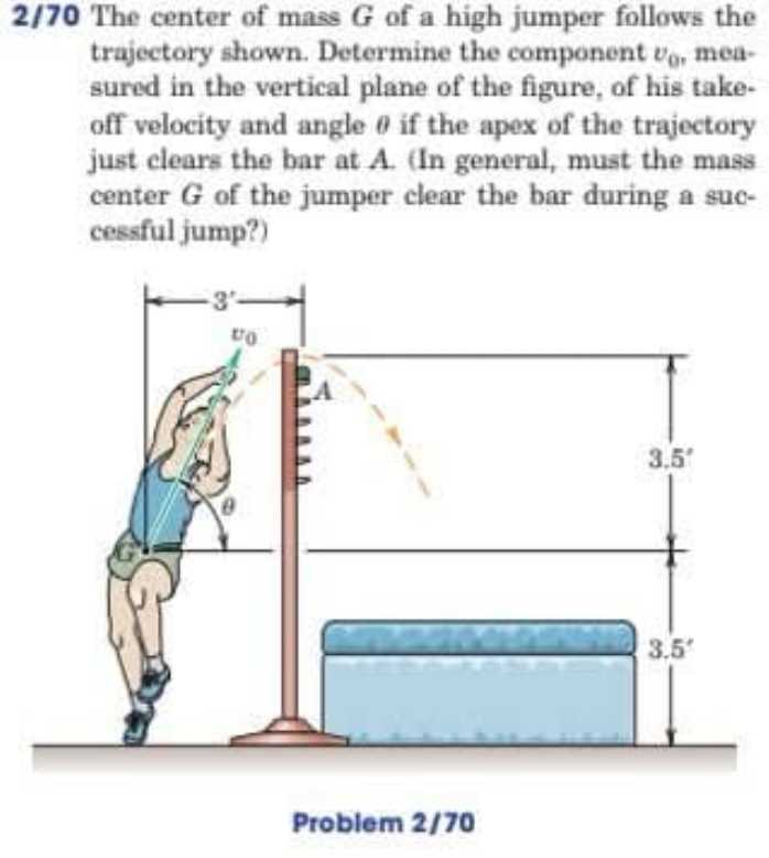 2/70 The center of mass G of a high jumper follows the...