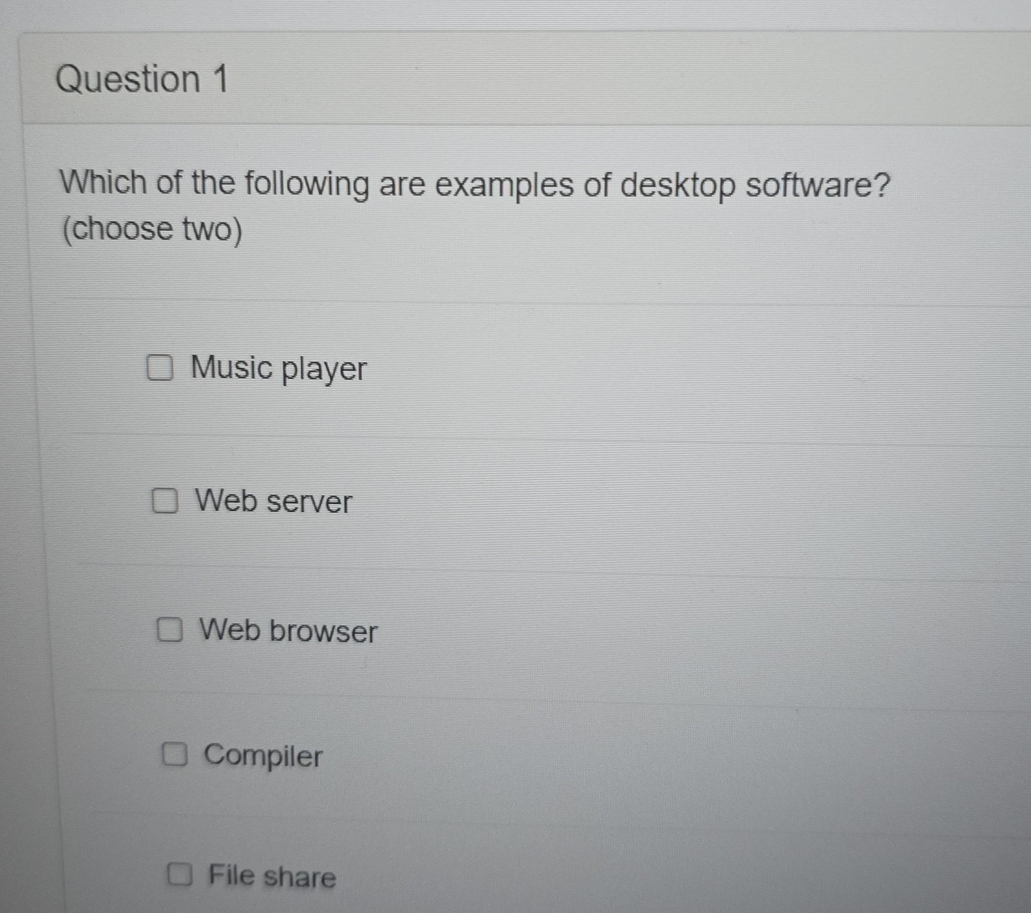 question 1 which of the following are examples of desktop software ...