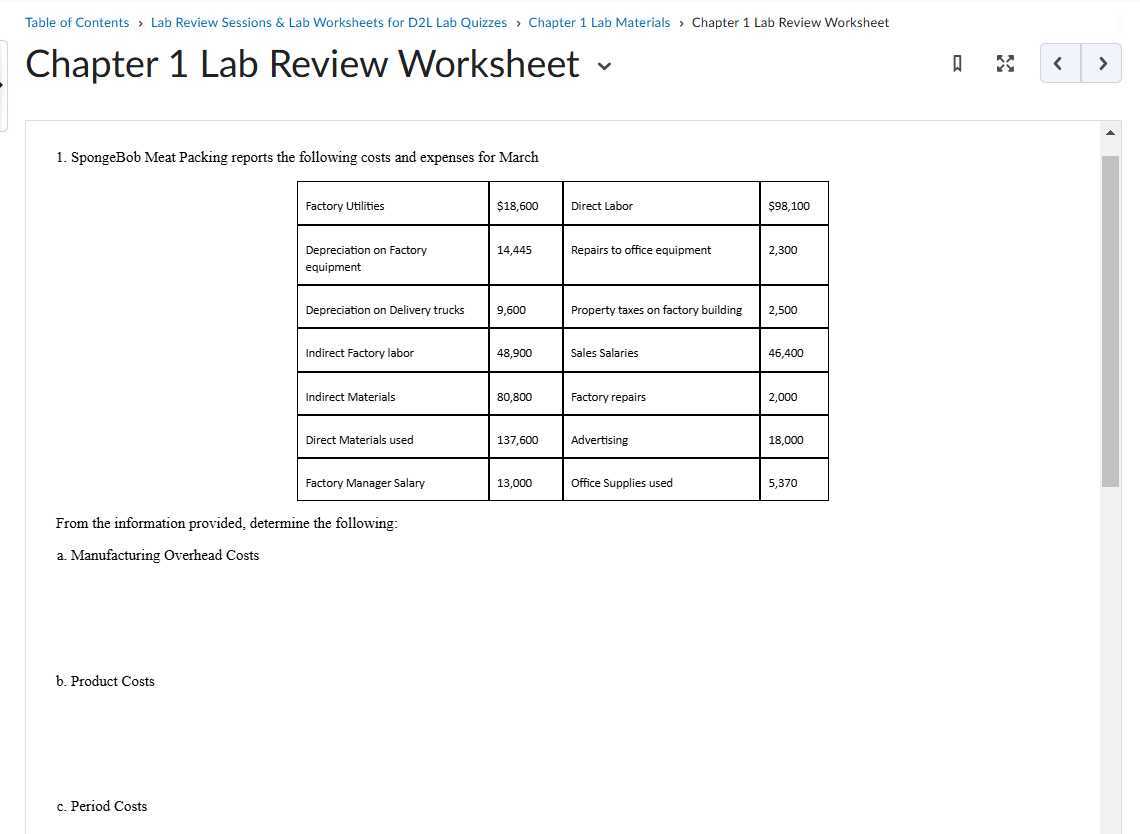 table-of-contents-lab-review-sessions-lab-worksheets-for-d2l-lab