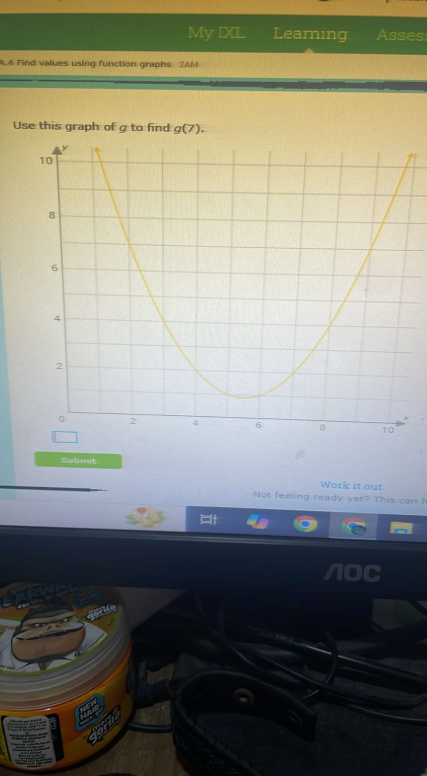 My IXL. Leaming Asses A. 4 Find values using function graphs 2AM Use ...