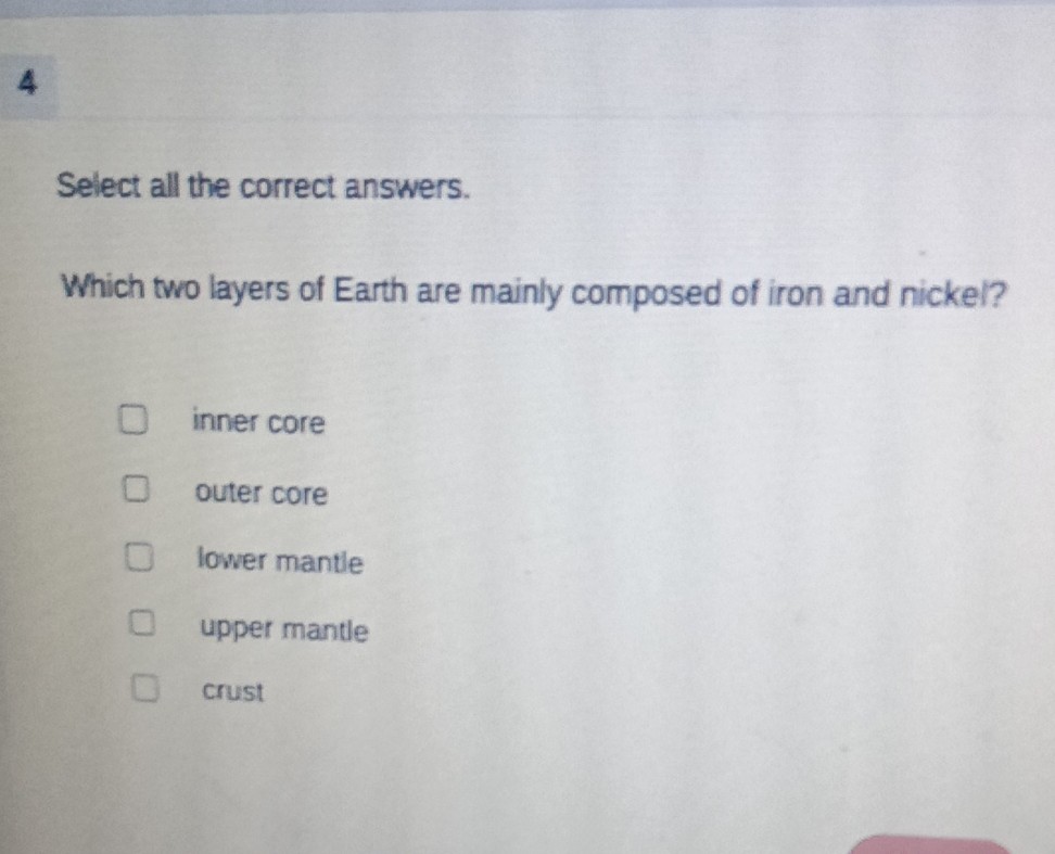 4 select all the correct answers which two layers of earth are mainly ...