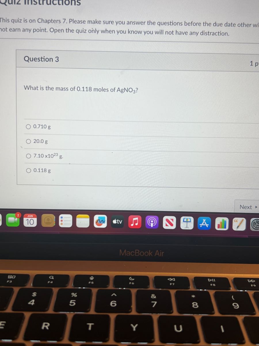 Distraction Question Mark This quiz is on Chapters 7. Please make sure you answer the questions ...