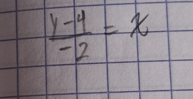 (y-4)/(-2)=x