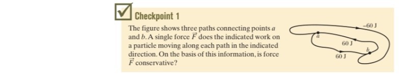Checkpoint 1 The figure shows three paths connecting points a and b. A ...