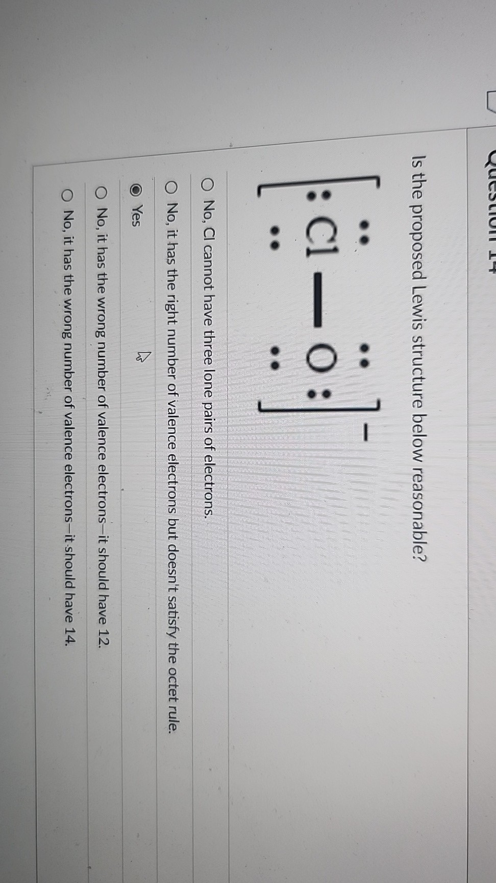 is the proposed lewis structure below reasonable no cl cannot have ...