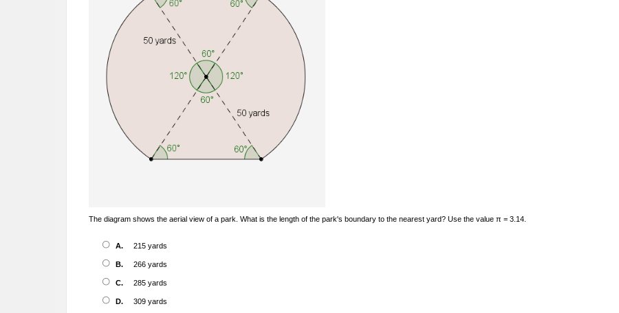 SOLVED: The Diagram Shows The Aerial View Of A Park. What Is The Length ...