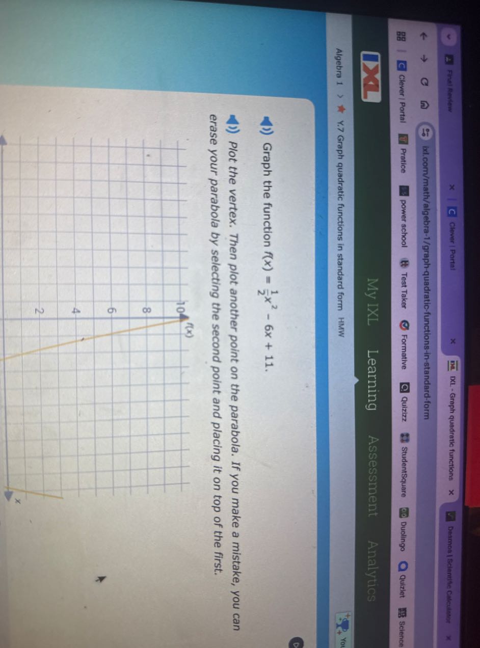 Final Review Clever | Portal DXL - Graph quadratic functions Desmos ...