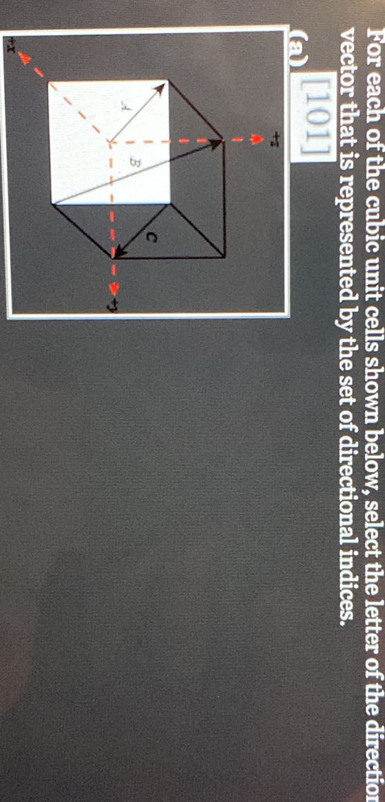 for each of the cubic unit cells shown below select the letter of the ...