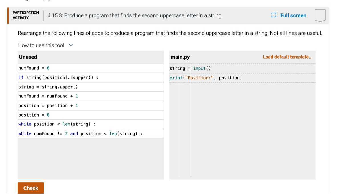 PARTICIPATION ACTIVITY 4.15.3: Produce a program that finds the second ...