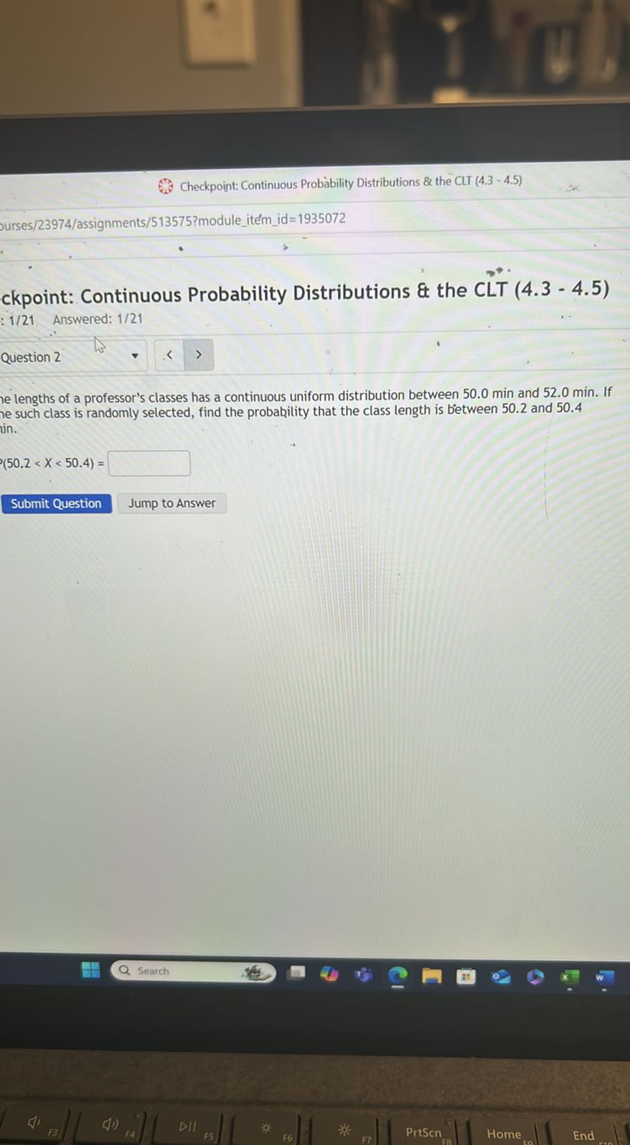 Checkpoint Distribution Checkpoint: Continuous Probability Distributions & the CLT (4.3 - 4.5 ...