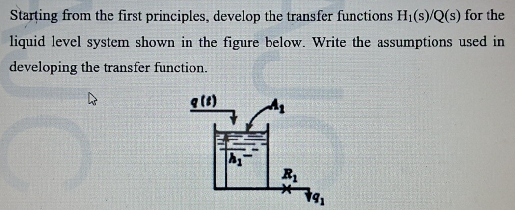 Starting from the first principles, develop the transfer functions H1 ...