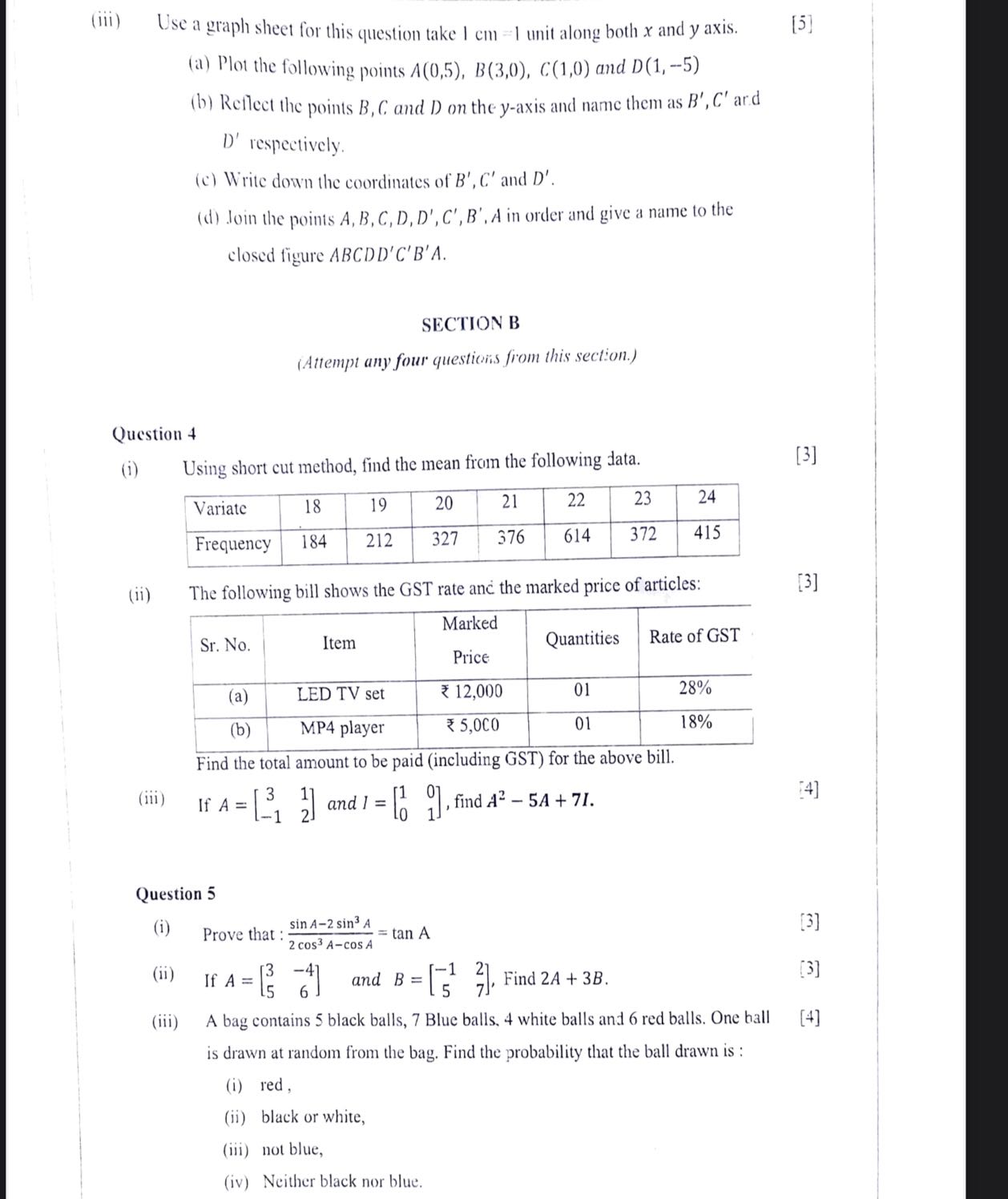 [GET ANSWER] (iii) Use a graph sheet for this question take 1 cm=1 unit ...