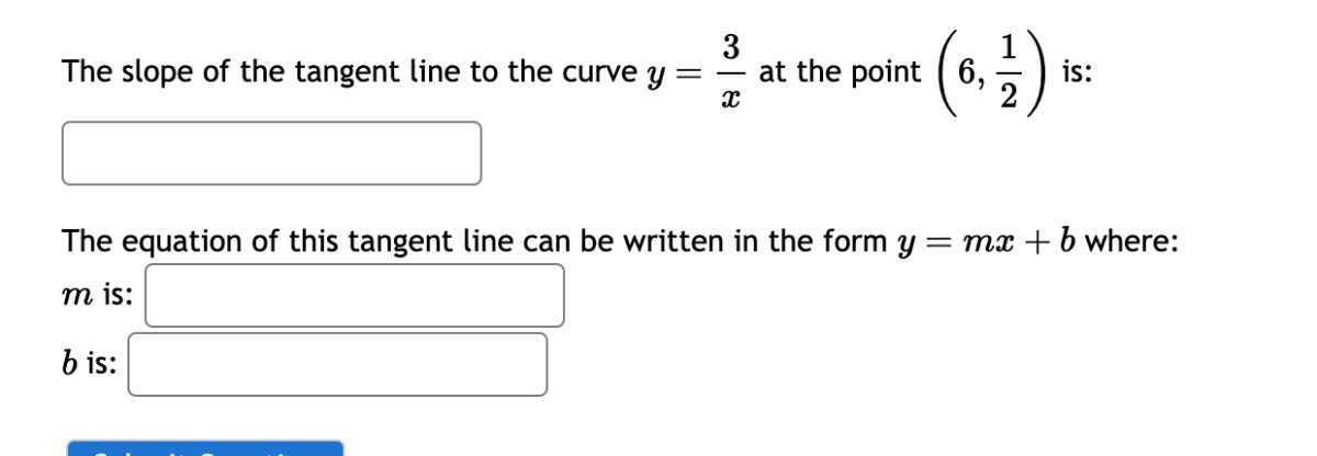 The Slope Of The Tangent Line To The Curve Y=(3) (x) At The Point (6 