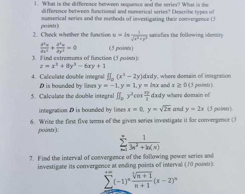 1. What is the difference between sequence and the series? What is the ...