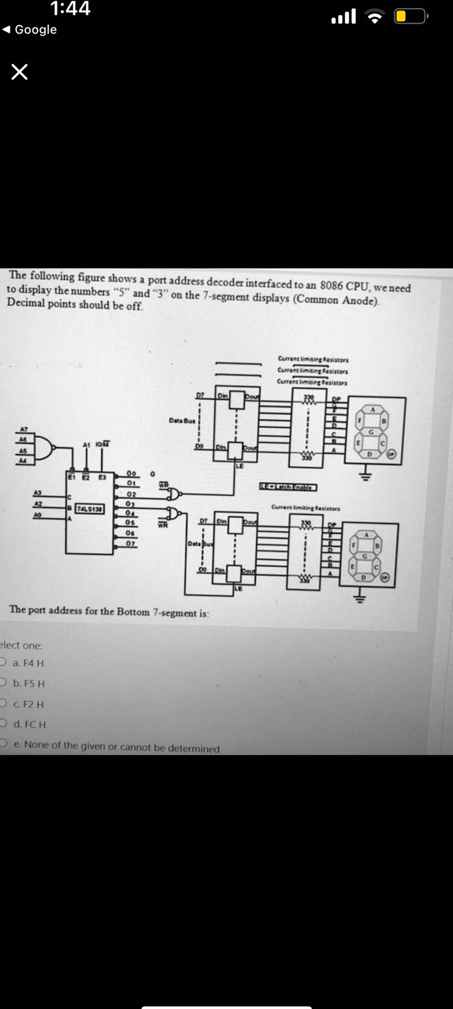 1:44 Google The following figure shows a port address decoder ...