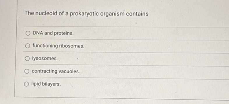 the nucleoid of a prokaryotic organism contains dna and proteins ...