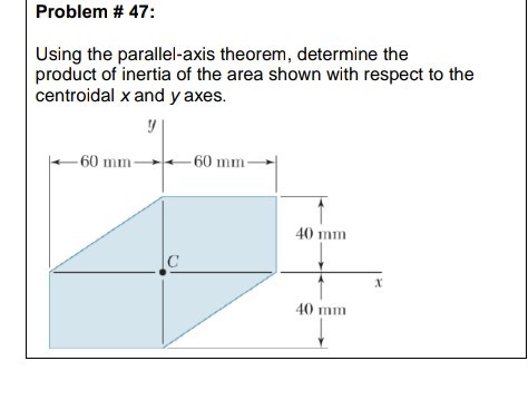problem 47 using the parallel axis theorem determine the product of ...