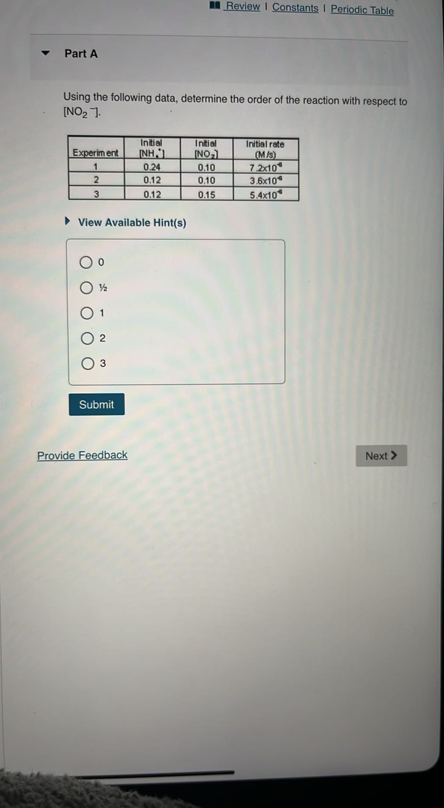 Review I Constants I Periodic Table Part A Using the following data ...