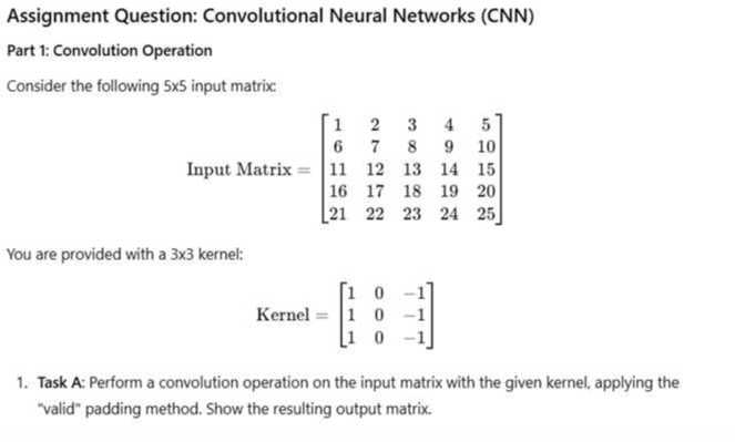 Assignment Question: Convolutional Neural Networks (CNN) Part 1 ...