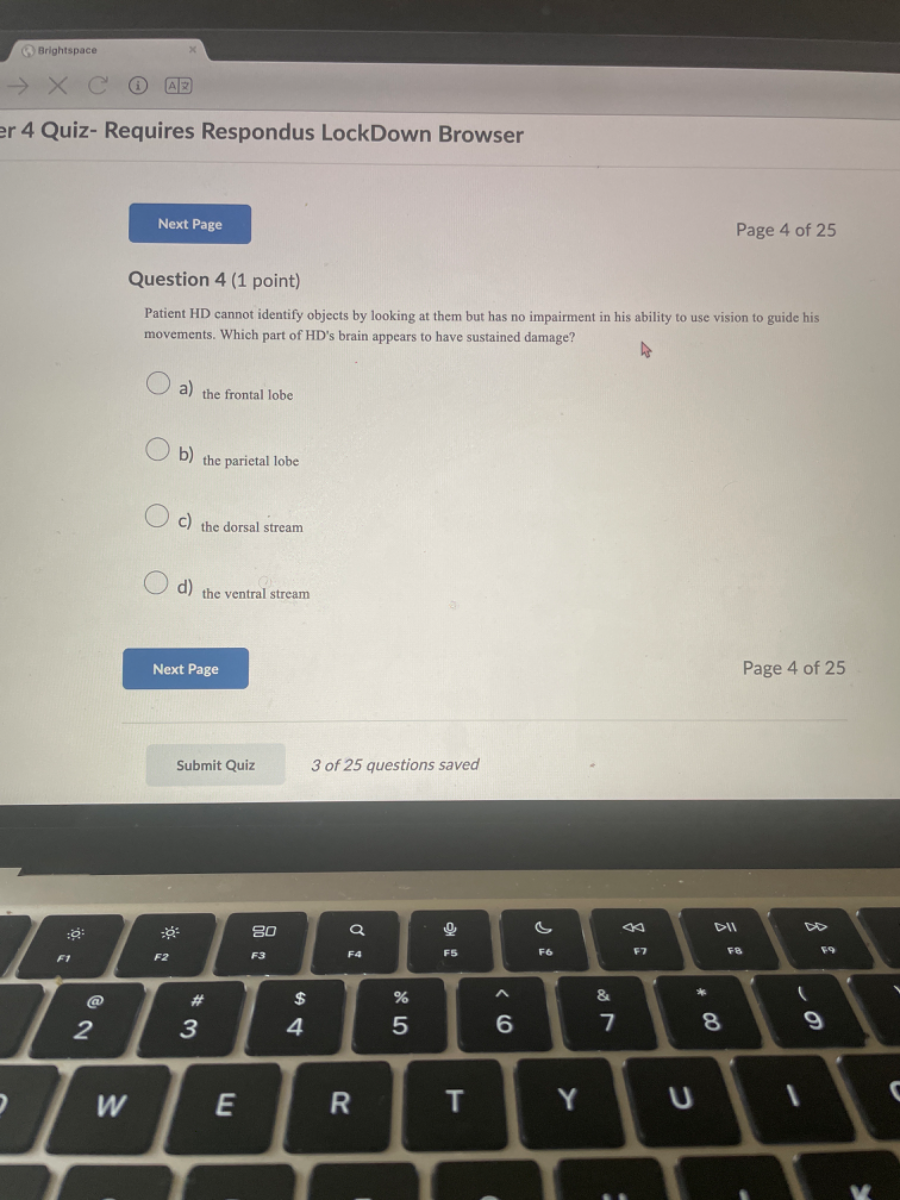 SOLVED (9) Brightspace × (i) (2) (A) 4 Quiz Requires Respondus