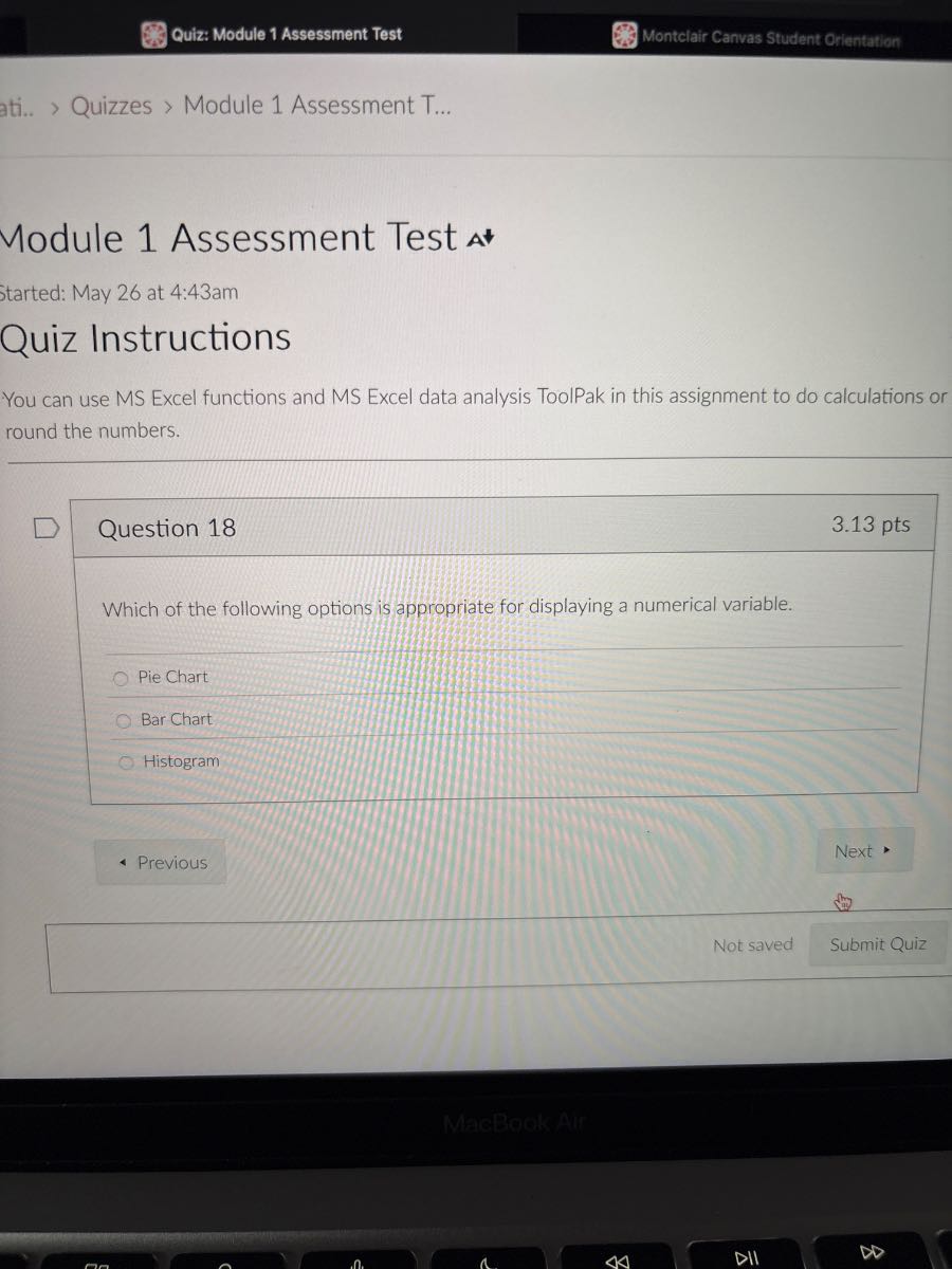 Quiz: Module 1 Assessment Test Montclair Canvas Student Orientation ...