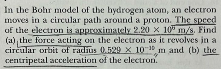 In the Bohr model of the hydrogen atom, an electron moves in a circular ...