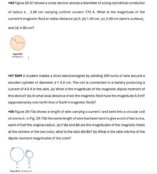 -43 Figure 29-67 shows a cross section across a diameter of a long ...