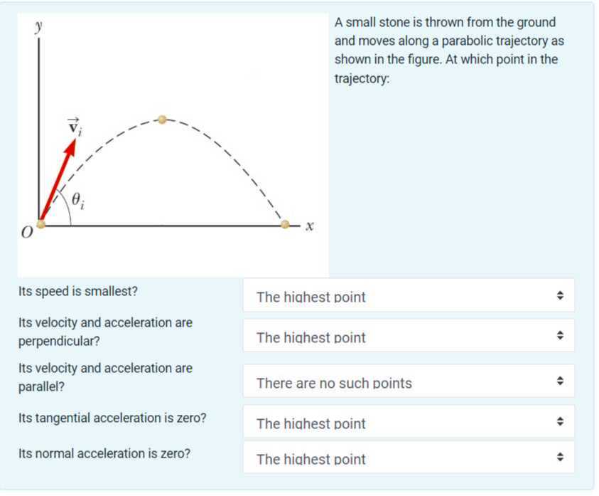 [GET ANSWER] A small stone is thrown from the ground and moves along a ...
