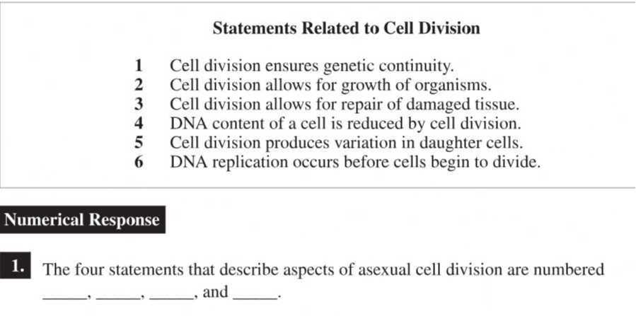 Statements Related to Cell Division “` Cell division ensures genetic ...