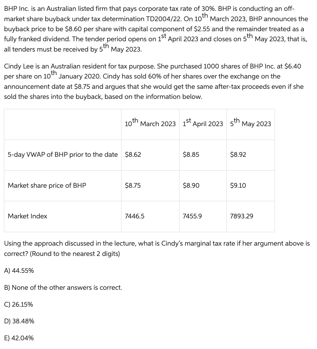 solved-bhp-inc-is-an-australian-listed-firm-that-pays-corporate-tax