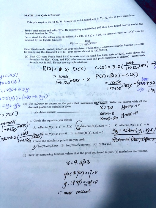 Solved Math 1231 Ctcn Culalor Yi Yz 4c Keiz Wde Potl Inikte Comlucte Fndi Mta D Eaamhee Demnud Function D Z Dollard Uf 2 Cd Ie 6 I Annt E Heue Eeuelc Ulclluii