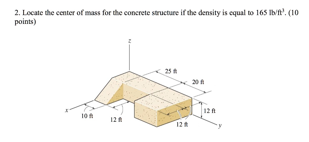 VIDEO solution: 2. Locate the center of mass for the concrete structure ...